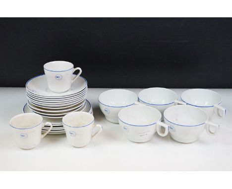 Copeland Spode vintage BOAC airline tea and coffee set comprising 3 coffee cups, 5 teacups, 6 tea plates and 10 saucers. 