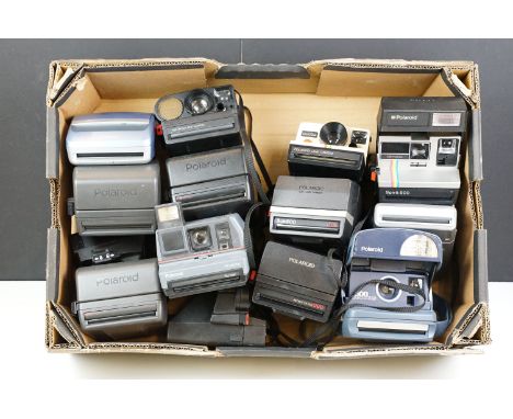 Collection of Polaroid Instant Cameras including various Polaroid 600's, Impulse and SX-70 models 