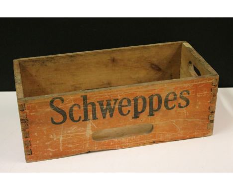 Advertising - A vintage Schweppes wooden crate, approx 47cm long 
