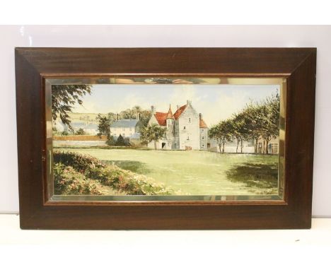 Dallas K Taylor (British 1941 - 2011), view of Mary Queen of Scots House and Gardens, oil painting, framed, 29 x 42cm 