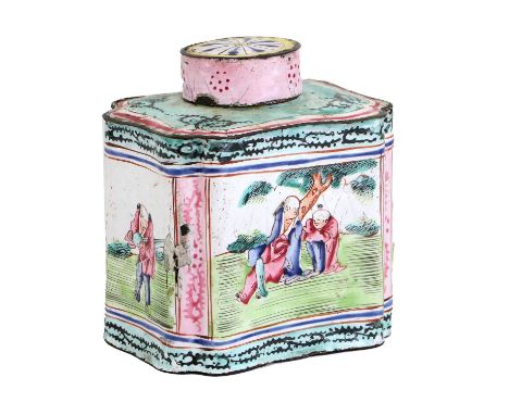 A Pair of Peking Enamel Bowls and Covers, Qing Dynasty, probably 19th century, of ogee form, painted with precious objects in