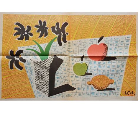 Hockney (David) ‘Two Apples & One Lemon & Four Flowers’, lithographic colour print described on reverse as ‘An original print