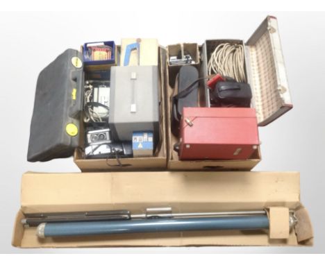 A quantity of cameras including Polaroid, Kodak, together with a Yashica 8mm editor, a reel-to-reel tape recorder, a Texet po