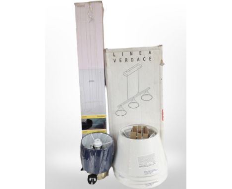 A group of contemporary lighting, lamp shades, etc.