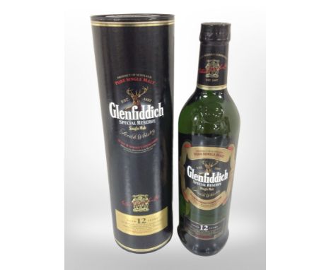A bottle of Glenfiddich Special Reserve Single Malt Scotch Whisky, aged 12 years, 70cl, 40% vol., in carton.