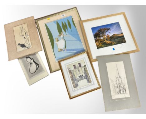 A group of pictures and prints including limited edition artist's proof, signed R W Marlowe, Joe Cornish photographic print, 