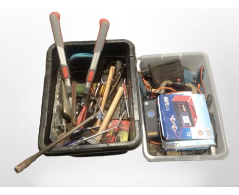 A quantity of hand and power tools and other hardware. (2 boxes)