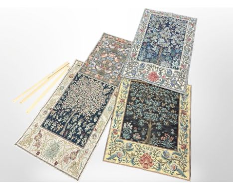 Four modern tapestry wall hangings. (1 box)