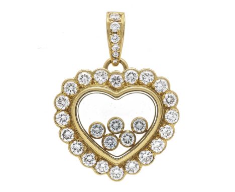 Chopard Anhänger Happy Diamonds GG 750/000 mit 31 Brillanten, zus. 0,75 ct TW/VVS, Chopard, L. 23 mm, 6,5 g