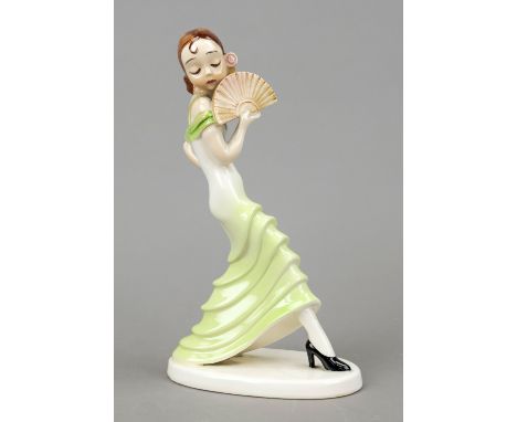 Flamenco Tänzerin, Rosenthal, Selb, um 1940, Keramik, Entwurf Claire Weiss, u bez., um 1940, Modellnr. 87, polychrom bemalt, 
