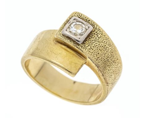 Brillant-Ring GG/WG 585/000 mit einem Brillant 0,14 ct W/SI, RG 48, 7,5 g