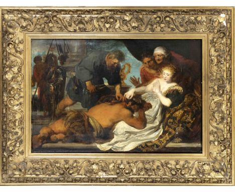 Kopist des 19. Jh., Samson und Delila nach Anthonis van Dyck, verso auf Etikett bez. Henry Perronet Briggs, sowie Provenienzh