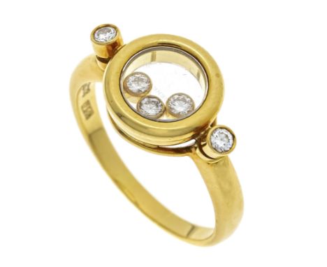 Chopard Ring Happy Diamonds GG 750/000 mit 5 Brillanten, zus. 0,15 ct TW/VVS, LUC Chopard Geneve, RG 57, 6,2 g