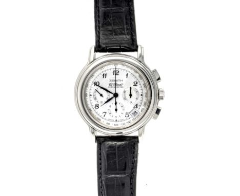 Herrenuhr Zenith El Primero, aus 2000, Stahlgehäuse, Ref. 14/01 0240 400, mit Vollkalender, Chronograph, Chronometer und Auto