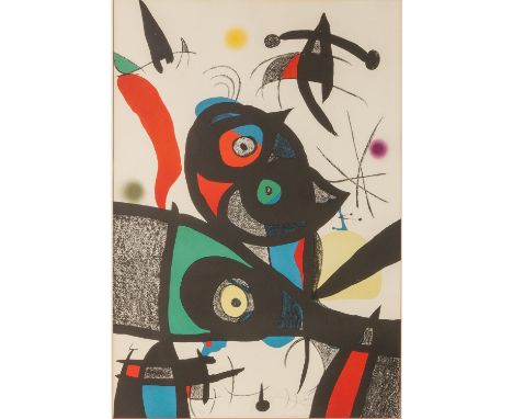 MIRÓ, JOAN (1893-1983), Abstrakte Komposition aus "Oda a Joan Miró", 1973, Farblithographie/Papier, mit Bleistift von Hand si