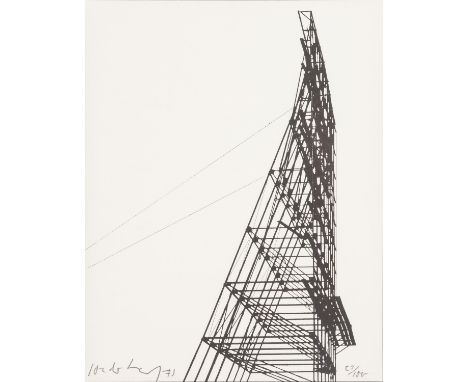 SONDERBORG, KURT RUDOLF H. (auch Hoffmann-Sonderborg, 1923-2008), "Strommast", 1991, informelle Komposition mit Architekturel