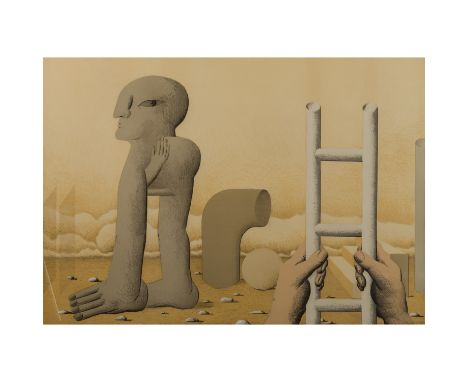 ANTES, HORST (geb. 1936), "Figürliche Komposition mit Kopffüßler", Farblithographie/Papier, u.re. mit Bleistift von Hand sign