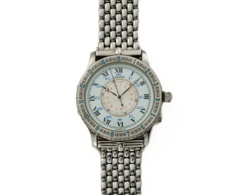 Herrenarmbanduhr Longines, sog. LindberghStundenwinkeluhr, Schweiz Ende 1980er Jahre. Stahl. Automatik. Ref.-Nr. 5215. Innen 