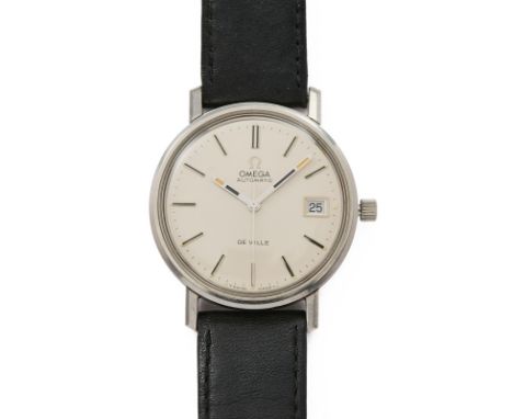Herrenarmbanduhr Omega de Ville,Schweiz 1973. Stahl. Automatik. Ref.-Nr. 166.0161. Werk-Nr. Omega 1012 36770961. Rundes polie