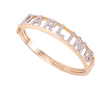 A diamond-set 'Darling' hinged bangle, encrusted with brilliant-cut diamonds with an estimated total weight of 0.90ct, to ban