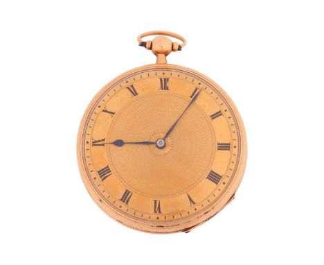 A Charles Frodsham Open Faced Pocket WatchSerial: 8447Case Material: Yellow Metal Case Diameter: 60mmDial: Gilt with Engine T