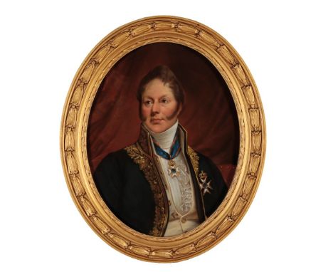 DUTCH SCHOOL, 19TH CENTURY A portrait of a gentleman wearing the regalia of the Orde van de Nederlandse Leeuw (The Order of t