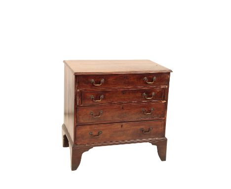 A GEORGE III MAHOGANY BACHELOR'S CHEST OF DRAWERS, Circa 1770, the rectangular top with moulded edge, above four graduated dr