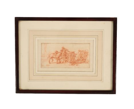 ASCRIBED TO ADAM FRANS VAN DER MEULEN (1632-1690)  A cavalry troop at rest red chalk on paper, &nbsp;7cm x 13.75cm;&nbsp;toge