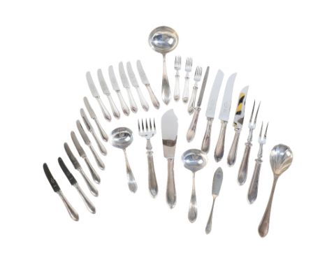 A MOSTLY MATCHED SILVER FLATWARE SERVICE BY VINER'S LTD., varied date letters from 1957 to 1962, comprising: twelve table for