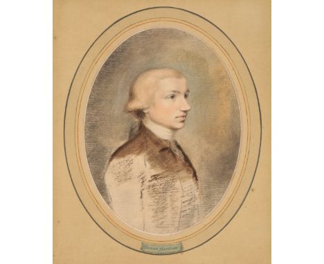 ATTRIBUTED TO DANIEL GARDNER (c. 1750-1805) A portrait of a young man half-length in profile, possibly a self-portrait, water