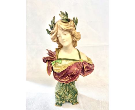 Turn Vienna Art Nouveau bust of a lady, mid to late 19th century, height 30cm