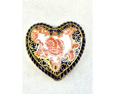 Royal crown derby heart shaped trinket box 