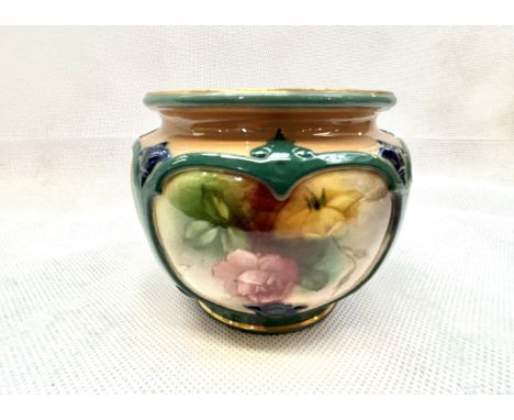 Royal Worcester Hadley ware small jardiniere Height 8 cm