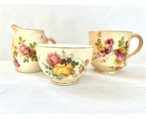 Three piece of Royal Worcester blush ivory