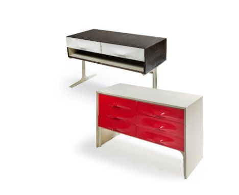 RAYMOND FERNAND LOEWY (1893-1986)Ensemble comprenant une commode et un meuble d'appoint double-faces mod. DF 2000circa 1965St