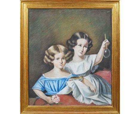 ECOLE FRANCAISE, XIXe SIECLE, 1840Portrait de jeune fille pastel sur papier70 x 50cm (27 9/16 x 19 11/16in).Footnotes:FRENCH 