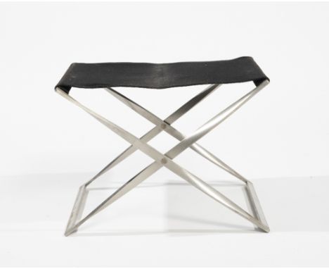POUL KJAERHOLMTabouret pliant mod. PK 91création en 1961, édition de 2006Edition Fritz Hansen, estampille et étiquette de l'é