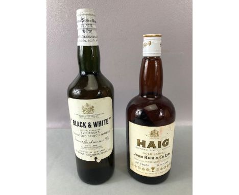 Whiskey one bottle HAIG and one Scotch Whiskey "Black &amp; White" (2)