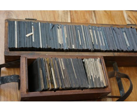 2x Boxes of glass magic lantern slides