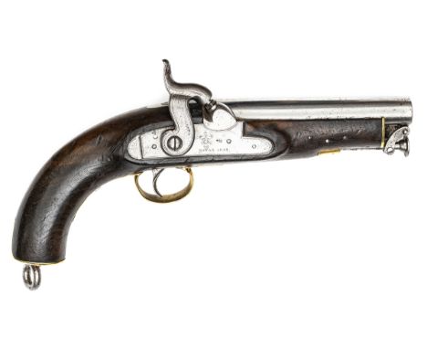 A .56” Tower percussion Sea Service pistol, first type, 11½” overall, barrel 6” with Tower proofs and ordnance inspector’s ma