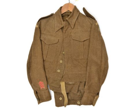 A scarce uniform of the 61st London Home Guard, comprising 1940 pattern serge blouse with all printed insignia, 1st pattern t