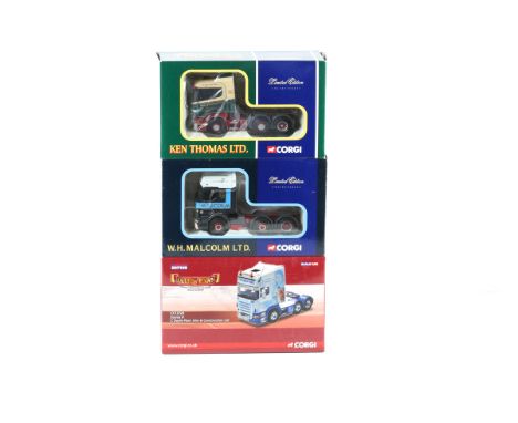 3 Corgi Tractor Units. Renault Premium Tractor Unit - W.H.Malcolm Ltd CC12108. Scania 4 Series Tractor Unit - Ken Thomas Ltd.