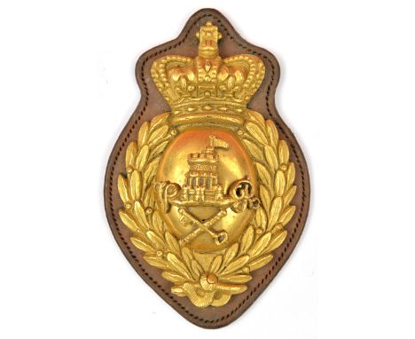 A Vic officer’s martingale badge for the Military Knights of Windsor, the device depicting Windsor Castle above crossed baton