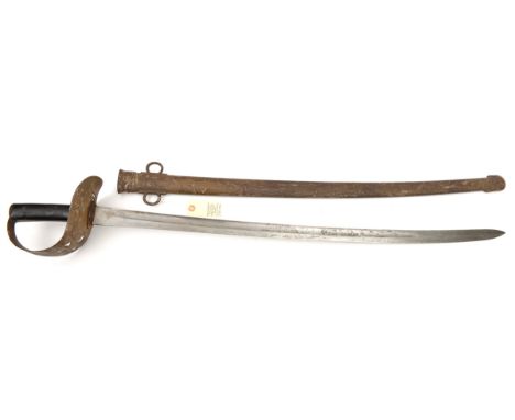 An 1864 pattern cavalry trooper’s sword,  slightly curved fullered blade 35½”, marked “Mole Birmm” on backstrap at forte, she