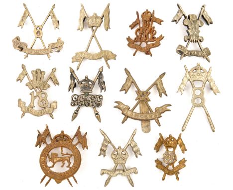 8 pre 1947 pattern Indian cavalry cast badges: Gov. General’s Body Guard, Skinner’s Horse, Gardner’s Horse, Hodson’s Horse, P