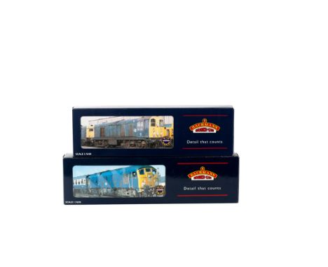 2 Bachmann Branch-Line diesel locomotives. A class 24 RN5087 32-428 in BR Blue livery with yellow cab ends. Plus a BR class 2