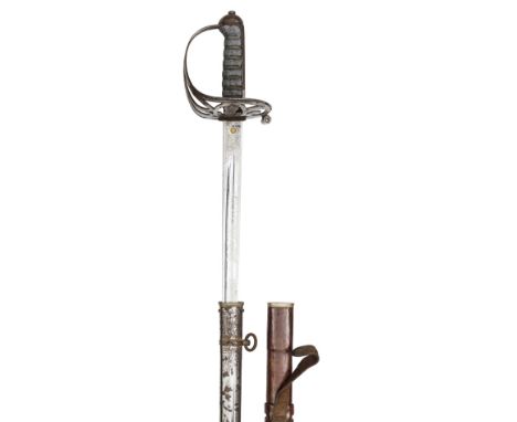 An Edward VII officer’s sword of The Cameronians (Scottish Rifles), straight, fullered blade 32½”, by McClyment Dewar & Co, 7