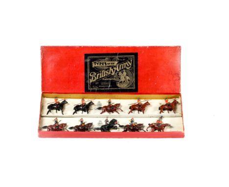 A Britains Types of the British Army Set No.51 2-set display box: c. 1903 to 1909 - 11th. Hussars -Comprising  set No.12 -  4