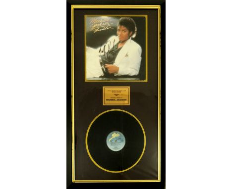 Michael Jackson, a very rare hand signed Thriller album from 1982, with certificate of authenticity 