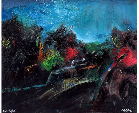 David Wilde (British, 1913-1974), Owl-Light, signed l.r., titled l.l., acrylic, 18 by 21cm, framed.  Note: Artist Resale Righ